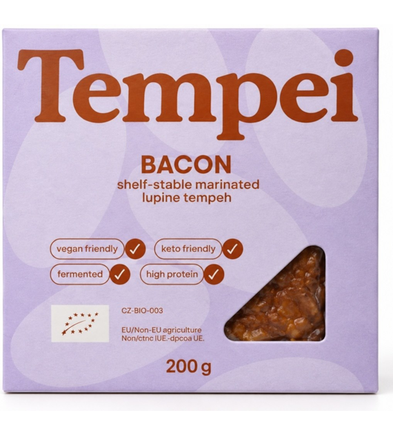 Tempeh z łubinu marynowany o smaku beconu 200 g
