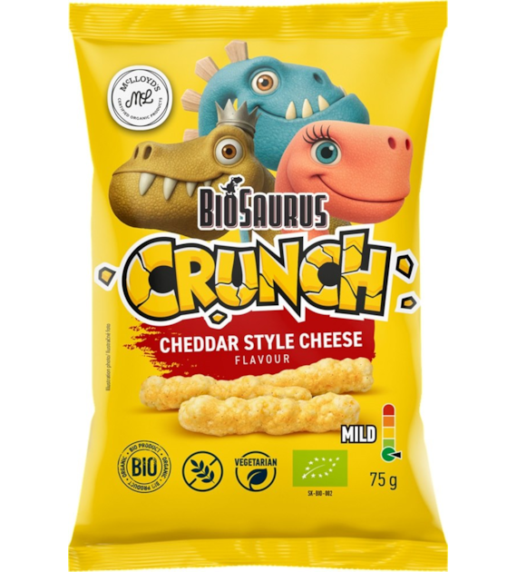 Chrupki kukurydziane Crunch o smaku cheddar BEZGL. BIO 75 g