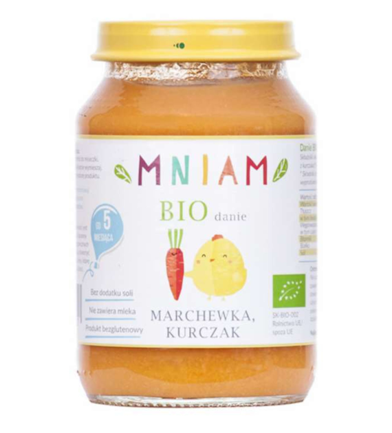 Danie marchewka-kurczak od 5 miesiąca BIO 190 g MNIAM