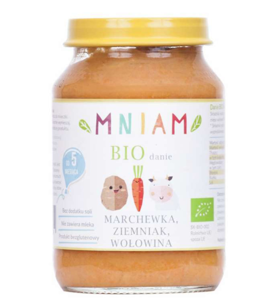 Danie marchewka-ziemniak-wołowina od 5 miesiąca BIO 190 g MNIAM