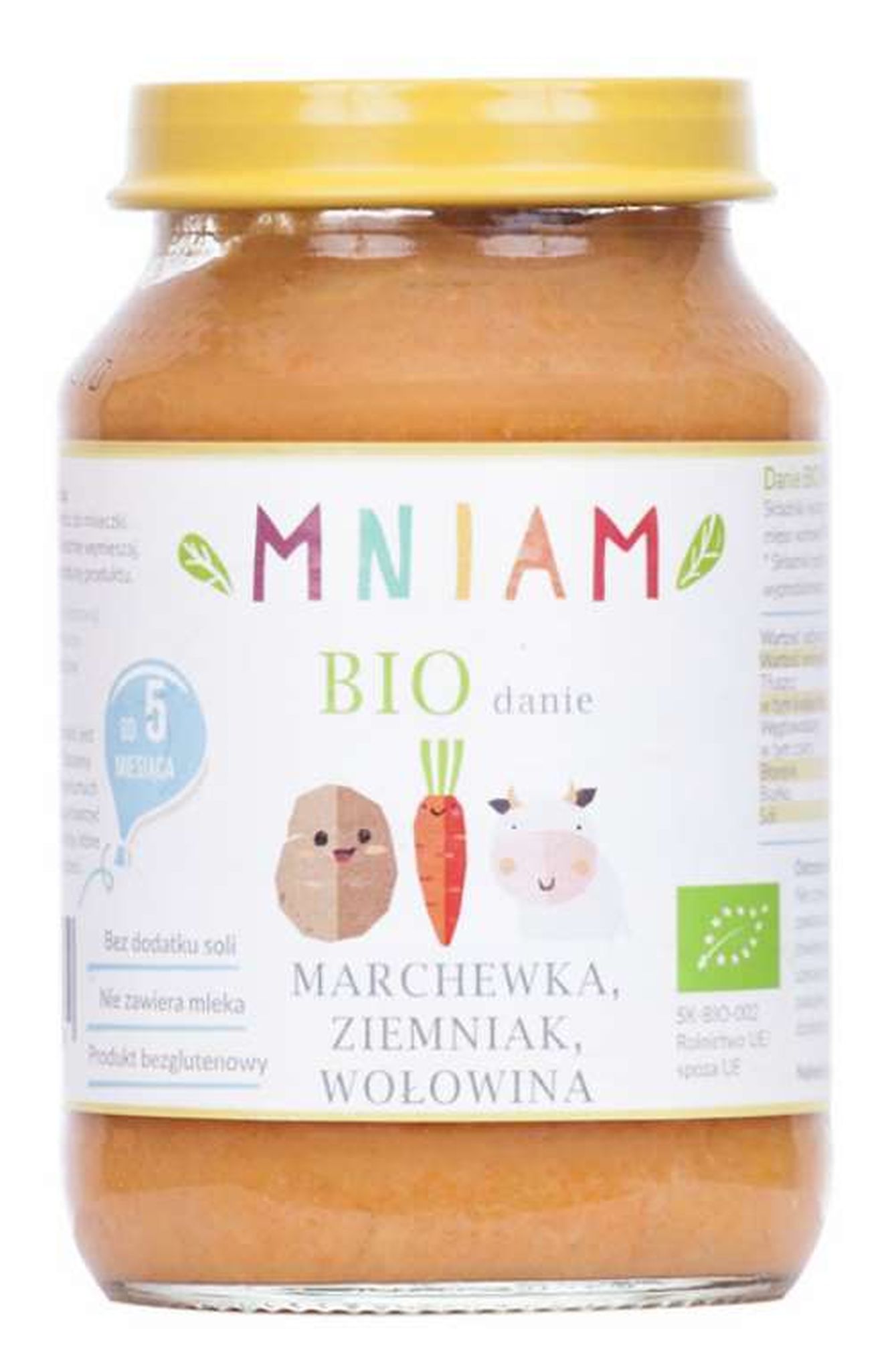 Danie marchewka-ziemniak-wołowina od 5 miesiąca BIO 190 g MNIAM