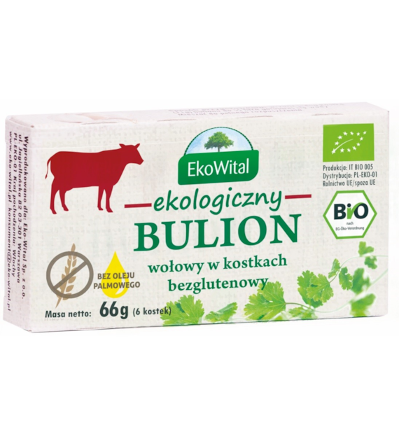 Bulion wołowy w kostkach bez oleju palmowego BEZGL. BIO 66 g