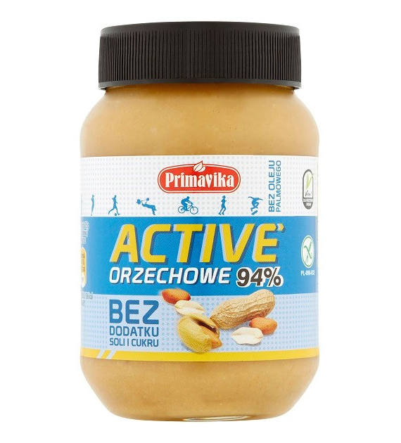 Pasta orzechowa Active 98% – bez dodatku soli i cukru 470 g