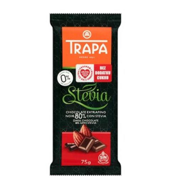 Czekolada gorzka 80% ze stewią 75 g
